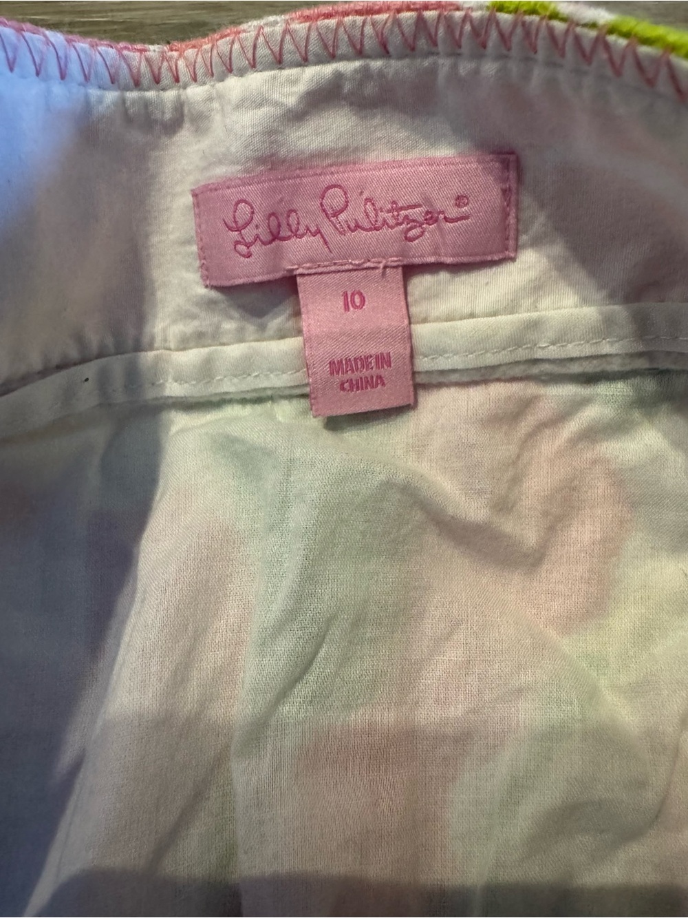 Lilly Pulitzer Pink Floral Cotton Skirt with Green Accents - Picture 3 of 4